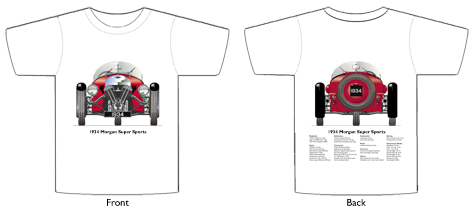 Morgan Super Sports 1934 T-shirt Front & Back